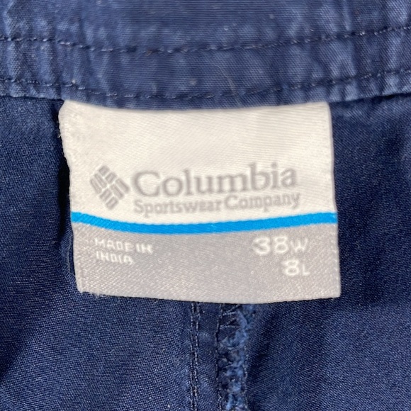 Columbia mens navy lightweight flat front 7.5" inseam chino shorts - size 38 - Picture 4 of 11